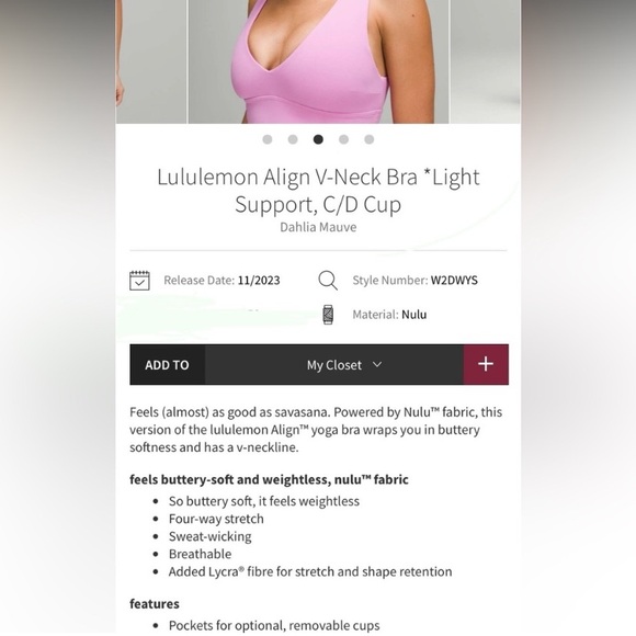 Align V neck bra - Picture 11 of 13